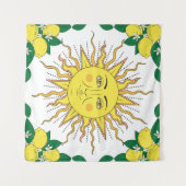 Tropische citrusvruchten met lijst en bloemen wandkleed (Voorkant (horizontaal))