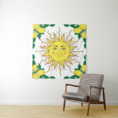 Tropische citrusvruchten met lijst en bloemen wandkleed (In situ)