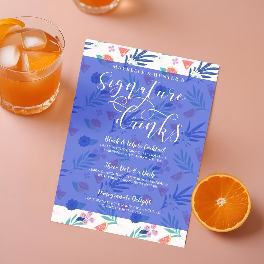 Tropische Citrusvruchten Signature Cocktail Drinke Menu