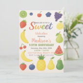 Tropische citrusvruchten verjaardagsuitnodiging kaart (Staand voorkant)