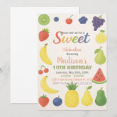 Tropische citrusvruchten verjaardagsuitnodiging kaart (Voorkant / Achterkant)