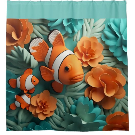 Tropische Clown Fish Ocean Beach Douchegordijn (Voorkant)