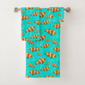 Tropische Clownfish & Bubbles Patroon Bad Handdoek (Insitu)