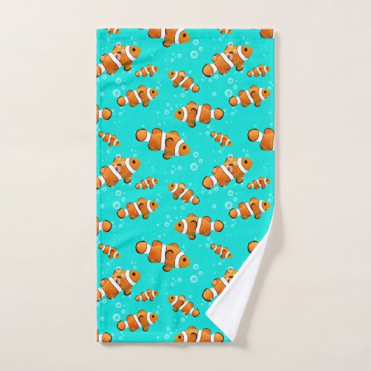 Tropische Clownfish & Bubbles Patroon Bad Handdoek (Handdoek)