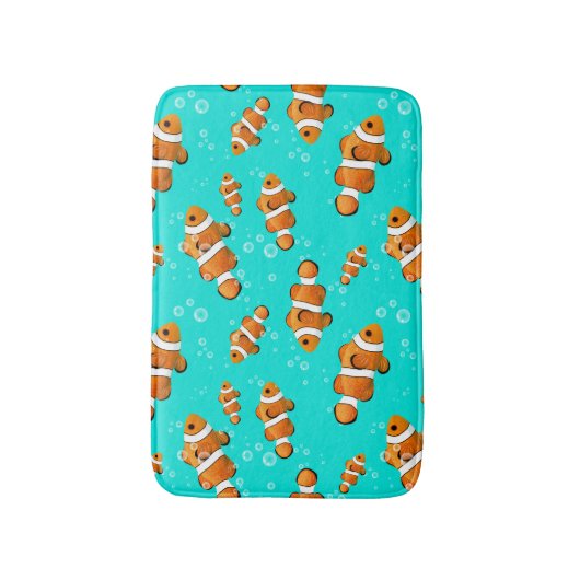 Tropische Clownfish & Bubbles Patroon Badmat (Voorkant Verticaal)