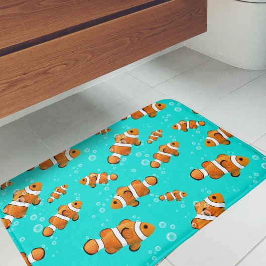 Tropische Clownfish & Bubbles Patroon Badmat