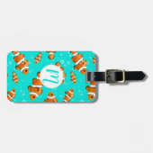 Tropische Clownfish & Bubbles Patroon Bagagelabel (Voorkant horizontaal)