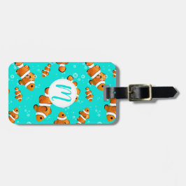 Tropische Clownfish & Bubbles Patroon Bagagelabel