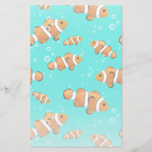 Tropische Clownfish & Bubbles Patroon Briefpapier