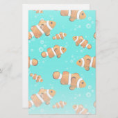 Tropische Clownfish & Bubbles Patroon Briefpapier (Voorkant / Achterkant)