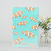Tropische Clownfish & Bubbles Patroon Briefpapier (Staand voorkant)