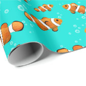 Tropische Clownfish & Bubbles Patroon Cadeaupapier (Rol Hoek)