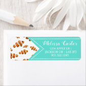 Tropische Clownfish & Bubbles Patroon Etiket (Insitu)