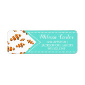 Tropische Clownfish & Bubbles Patroon Etiket (Voorkant)