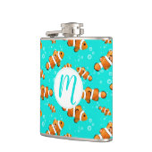 Tropische Clownfish & Bubbles Patroon Heupfles (Links)