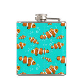 Tropische Clownfish & Bubbles Patroon Heupfles (Achterkant)