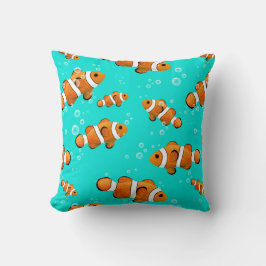 Tropische Clownfish & Bubbles Patroon Kussen