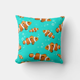 Tropische Clownfish & Bubbles Patroon Kussen