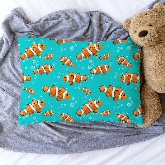 Tropische Clownfish & Bubbles Patroon Kussensloop