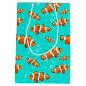 Tropische Clownfish & Bubbles Patroon Medium Cadeauzakje (Achterkant)