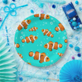Tropische Clownfish & Bubbles Patroon Papieren Bordje (Feest)