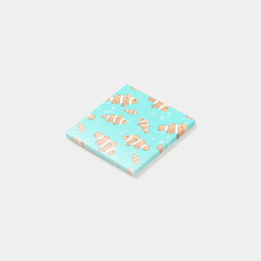 Tropische Clownfish & Bubbles Patroon Post-it® Notes (Schuin)