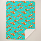 Tropische Clownfish & Bubbles Patroon Sherpa Deken (Voorkant)