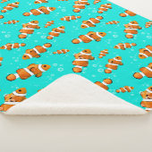 Tropische Clownfish & Bubbles Patroon Sherpa Deken (3/4)