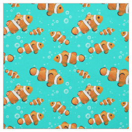 Tropische Clownfish & Bubbles Patroon Stof