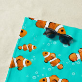 Tropische Clownfish & Bubbles Patroon Strandlaken (In situ)
