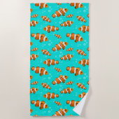 Tropische Clownfish & Bubbles Patroon Strandlaken (Voorkant)