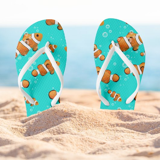 Tropische Clownfish & Bubbles Patroon Teenslippers