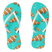 Tropische Clownfish & Bubbles Patroon Teenslippers (Voetbed)