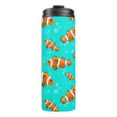 Tropische Clownfish & Bubbles Patroon Thermosbeker (Voorkant)