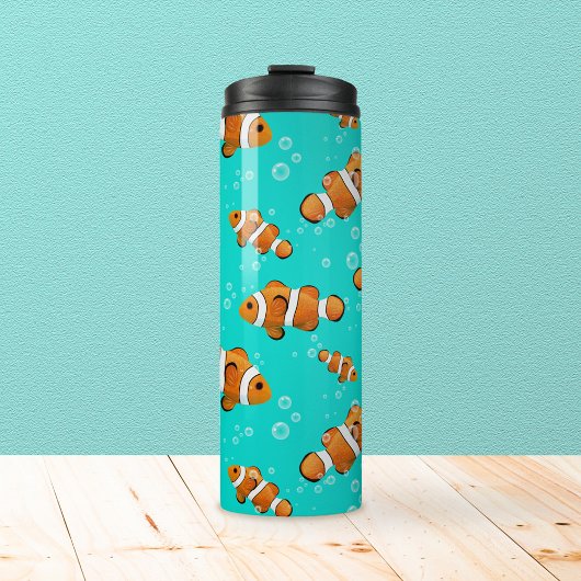 Tropische Clownfish & Bubbles Patroon Thermosbeker