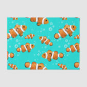 Tropische Clownfish & Bubbles Patroon Tissuepapier (Voorkant)