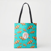 Tropische Clownfish & Bubbles Patroon Tote Bag (Voorkant)