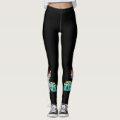 Tropische cocao Parrot Black Leggings (Voorkant)