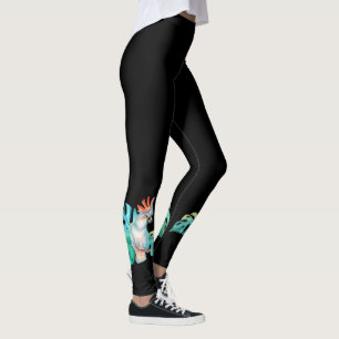 Tropische cocao Parrot Black Leggings