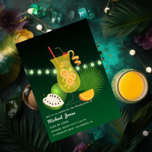 Tropische Cocktail Afstudeerfeest Uitnodiging