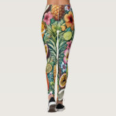 Tropische Cocktail & Bloemen Vrouwen Leggings (Achterkant)