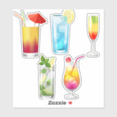 Tropische cocktail Drinken Sticker (Vel)