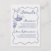 Tropische cocktail en ananas bruiloft details informatiekaartje (Voorkant)