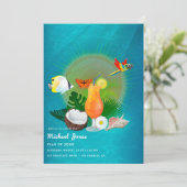 Tropische cocktail Graduation Party Kaart (Staand voorkant)