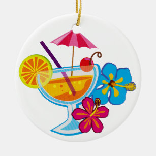 Tropische cocktail keramisch ornament