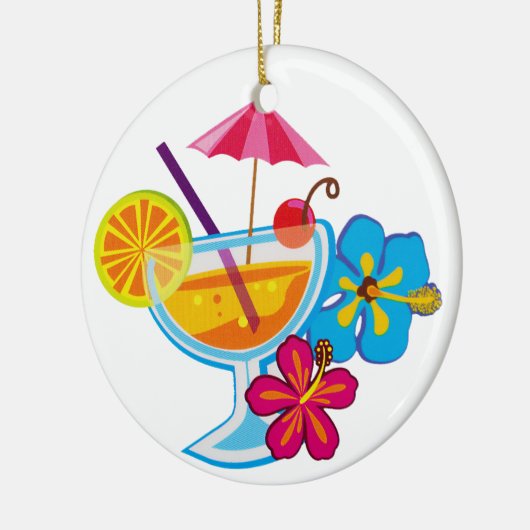 Tropische cocktail keramisch ornament (Links)