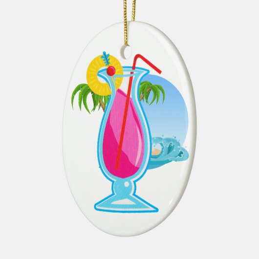 Tropische cocktail keramisch ornament (Links)