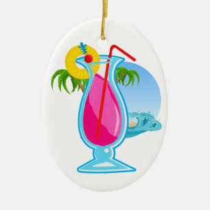 Tropische cocktail keramisch ornament