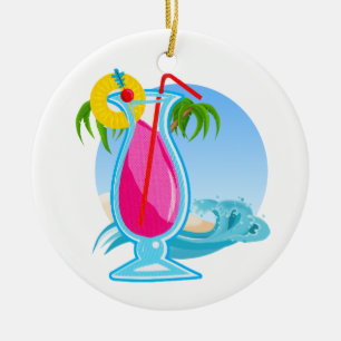 Tropische cocktail keramisch ornament