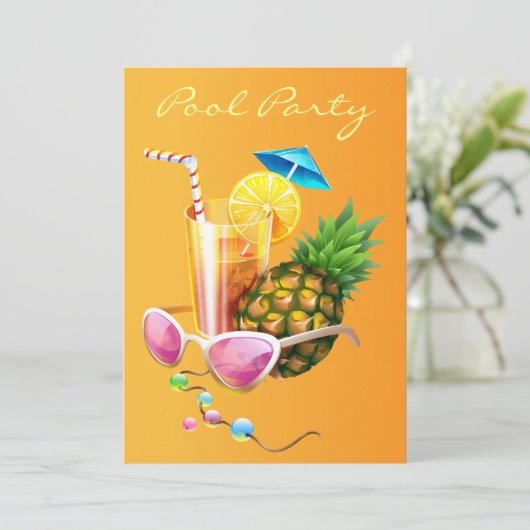 Tropische cocktail Pool Kaart (Staand voorkant)